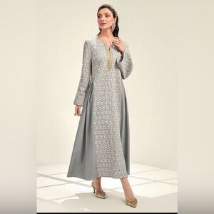 NWOT ~ Luxurious Caftan Silver And Gold